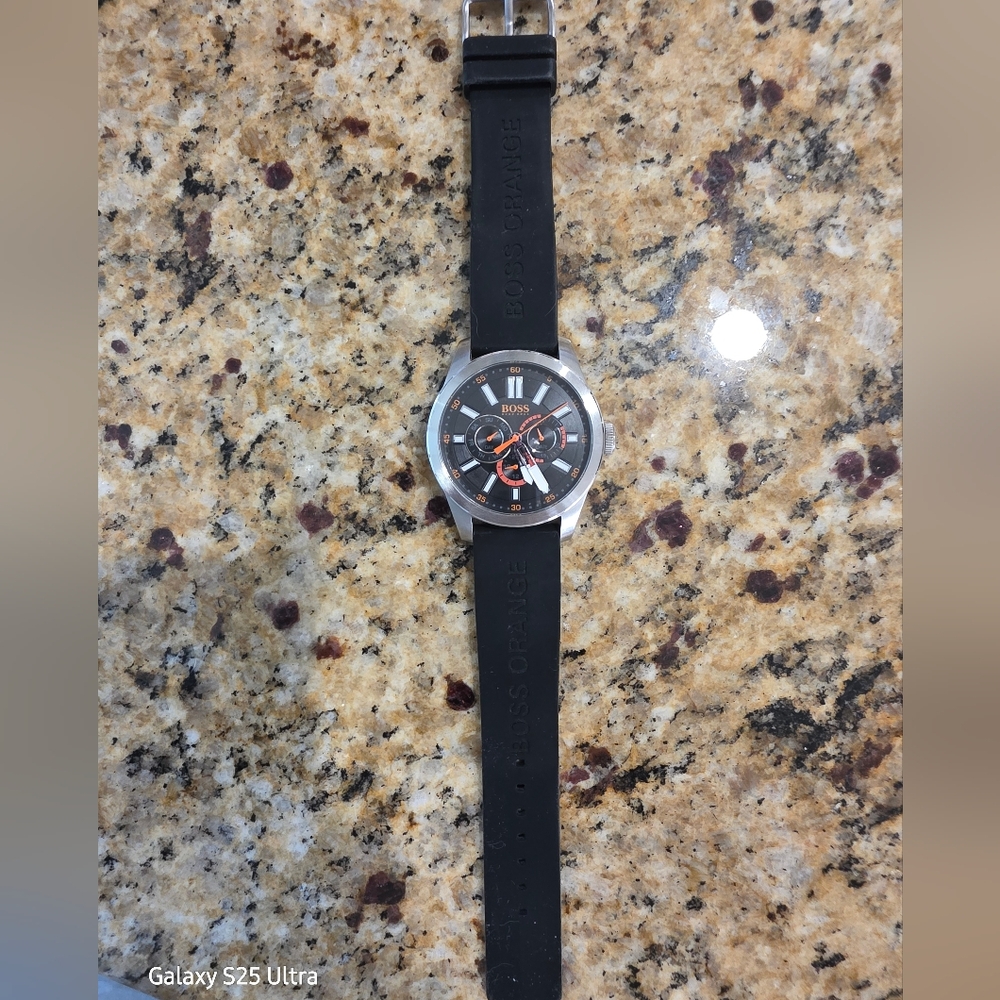 Hugo Boss Black and Orange Men's Watch - Picture 2 of 8